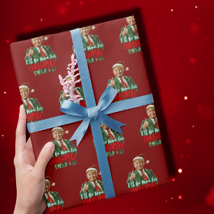 Trump, ich werde zu Weihnachten Zuhause   Trump-Ge Geschenkpapier