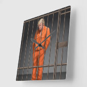 Trump im Gefängnis - Akropolizei, Platz Quadratische Wanduhr (Winkel)