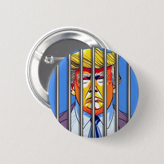 Trump im Gefängnis Button 2 1/4" (Vorne & Hinten)