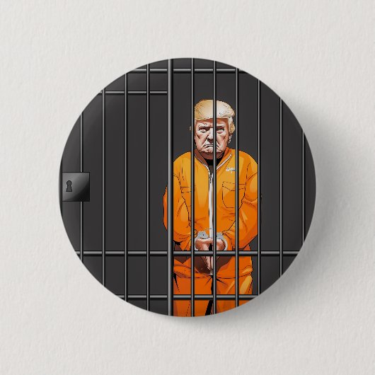 Trump im Gefängnis Button 2 1/4" (Vorderseite)