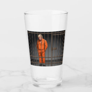 Trump im Gefängnis Glass Tumbler