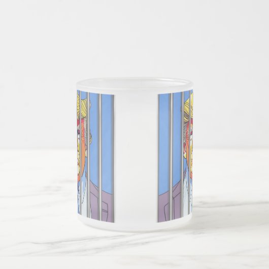 Trump im Gefängnis Mattiert Glass Tasse, 10 oz Mattglastasse (Mittel)