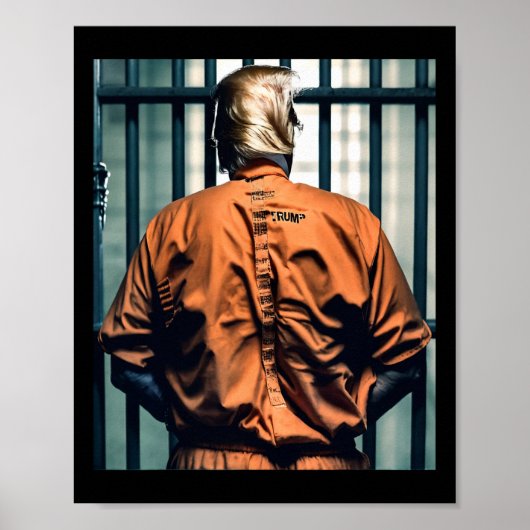 Trump im Gefängnis Orange Jumpsuit Hand Cuffy Guil Poster (Vorne)