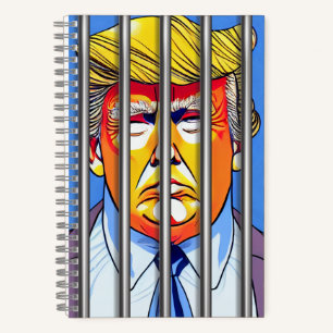 Trump im Gefängnis Spiralblock 5,5" x 8,5" Notizblock