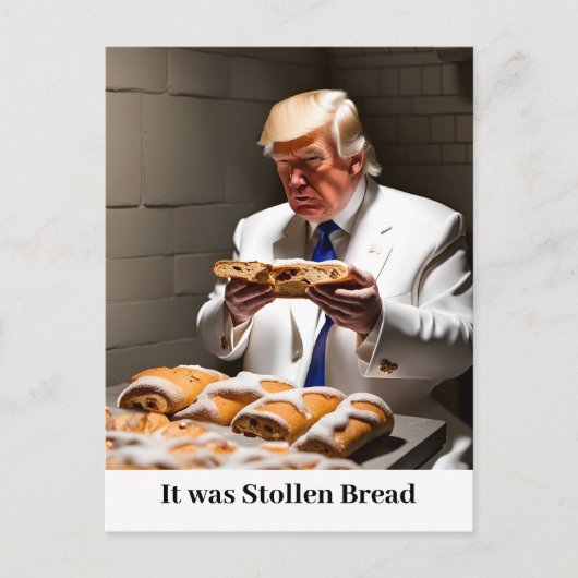 Trump im Gefängnis Stollen Bread Funny Postkarte (Vorderseite)