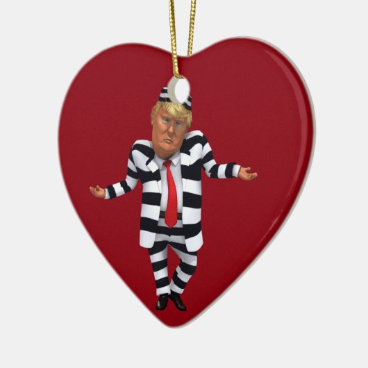 Trump im Gefängnis Wear Keramik Ornament (Links)