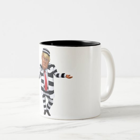 Trump im Gefängnis Wear Zweifarbige Tasse (VorderseiteRechts)