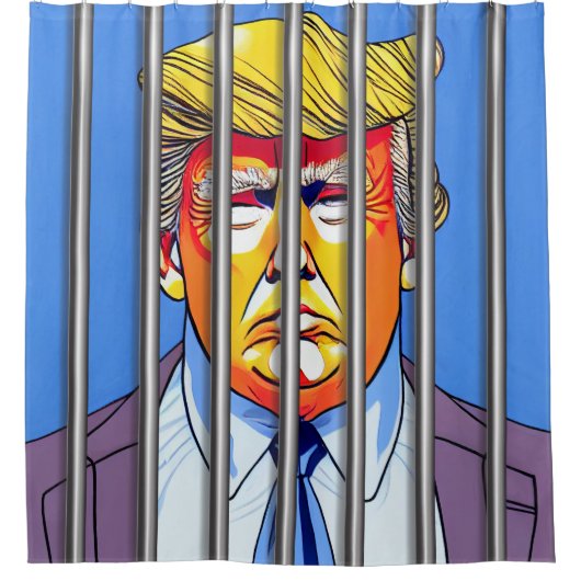 Trump im "Jail Shower Curtain" Duschvorhang (Vorderseite)