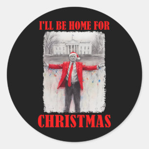 Trump in der Weihnachtsmannmütze werde ich für Wei Runder Aufkleber