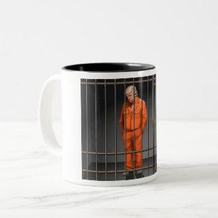 Trump in der Zwei-Tone-Tasse im Gefängnis, 11 oz Zweifarbige Tasse
