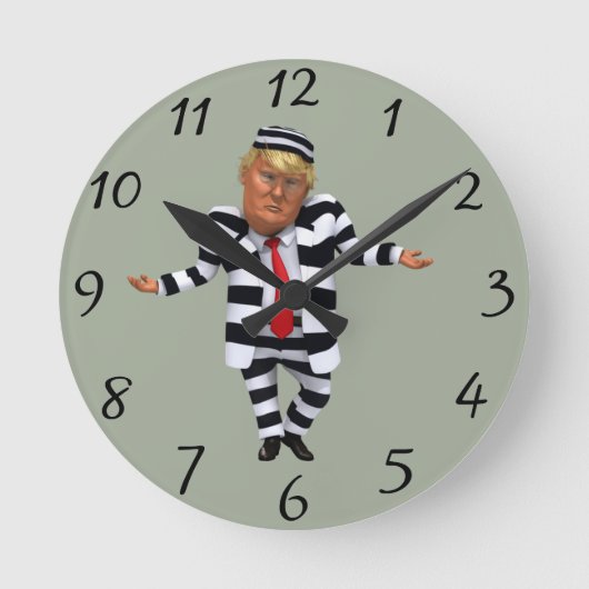 Trump in Prison Wear Runde Wanduhr (Vorderseite)