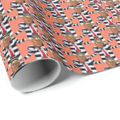 Trump in Prison Wear Wrapping Paper Geschenkpapier (Rolleneckpunkt)
