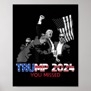 Trump Ination Bloody Ear Butler Trump Xou vermisst Poster