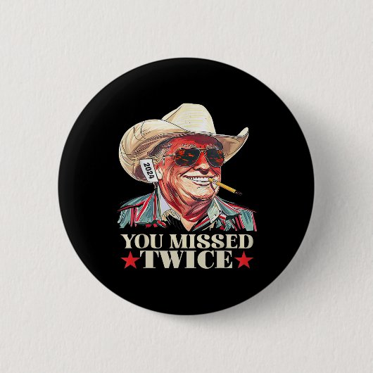 Trump Ination Versuch Trump 2024 Sie zweimal vermi Button (Vorderseite)