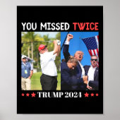 Trump Ination Versuch Trump 2024 Sie zweimal vermi Poster (Vorne)