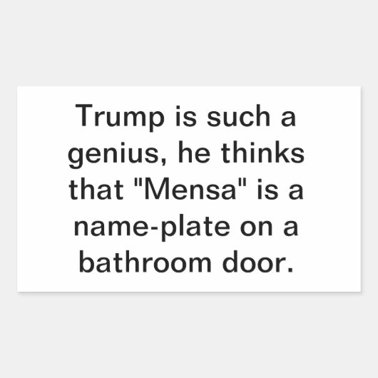 Trump is not a stable genius Hankamer Artjunkhaus Rechteckiger Aufkleber (Vorderseite)