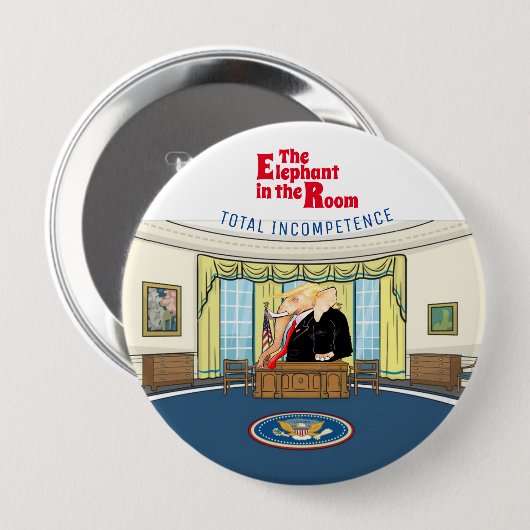 Trump ist der Elefant im Raum Button (Vorne & Hinten)