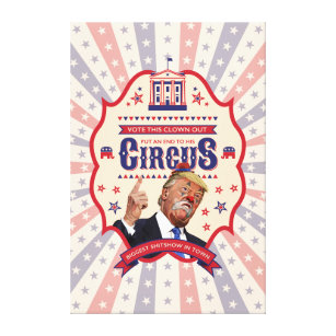 Trump ist ein Clown - Vintages Zirkusposter Leinwanddruck