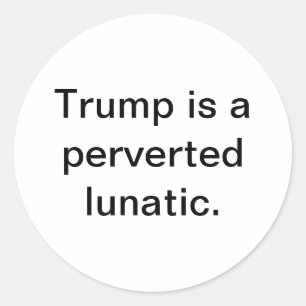 Trump ist ein perverser Irrer Hankamer Artjunkhaus Runder Aufkleber