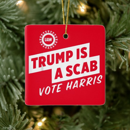 Trump ist ein Scab Vote Harris 2024-Präsident Keramikornament (Baum)