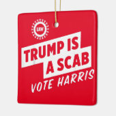 Trump ist ein Scab Vote Harris 2024-Präsident Keramikornament (Links)