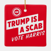 Trump ist ein Scab Vote Harris 2024-Präsident Keramikornament (Rückseite)