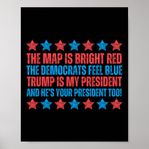 Trump ist mein Präsident Gedicht Red Map Valentine Poster