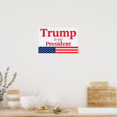Trump ist mein Präsident Weiß mit amerikanischer F Poster (Küche)