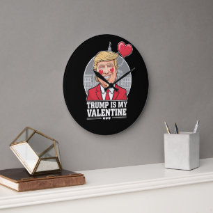 Trump ist mein Valentin Retro Valentinstag Große Wanduhr
