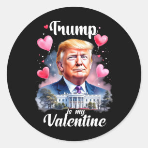 Trump ist mein Valentine Funny Patriotic Valentine Runder Aufkleber