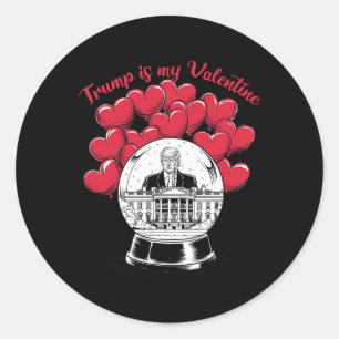 Trump ist mein Valentine Funny Trump Coquette Bow Runder Aufkleber