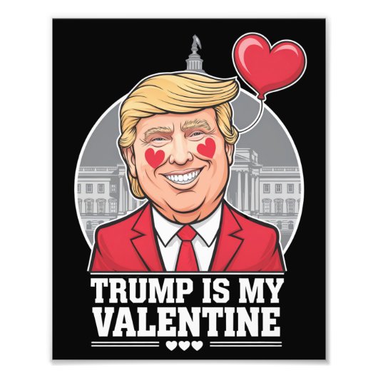Trump ist mein Valentine Retro-Valentinstag Fotodruck (Vorne)