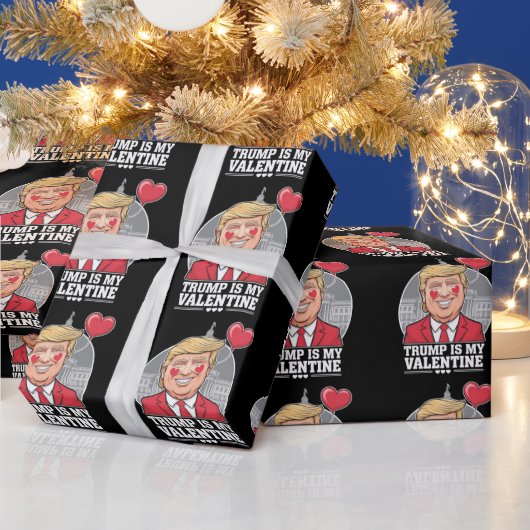 Trump ist mein Valentine Retro-Valentinstag Geschenkpapier (Feiertage)