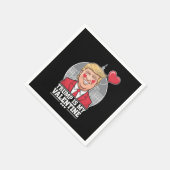 Trump ist mein Valentine Retro-Valentinstag Serviette (Ecke)