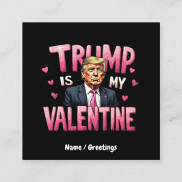 Trump ist mein Valentinstag, der Funny Retro-Valen Quadratische Visitenkarte