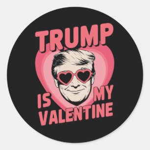 Trump ist mein Valentinstag Funny Valentinstag 1 Runder Aufkleber