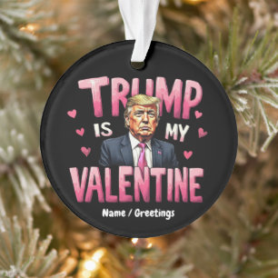 Trump ist mein Valentinstag Lustiger Retro Valenti Ornament