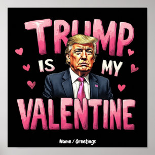 Trump ist mein Valentinstag Lustiger Retro Valenti Poster