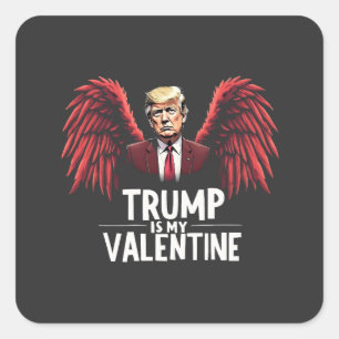 Trump ist mein Valentinstag-Maga Quadratischer Aufkleber