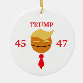 Trump ist mit Krawatte zufrieden - 45/47 Keramik Ornament