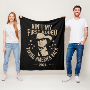 Trump ist nicht mein erster Rodeo Cowboy-Amerikane Fleecedecke