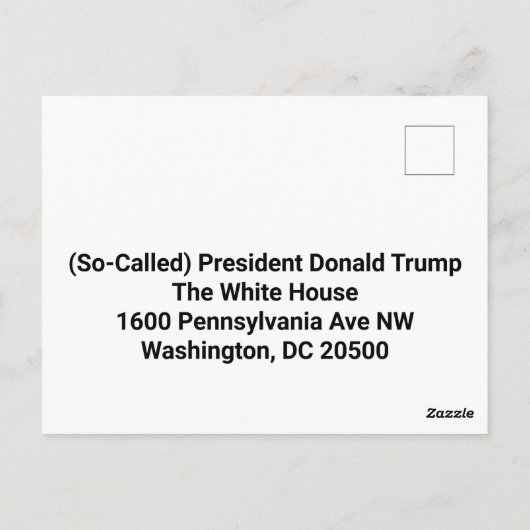 Trump ist nicht mein Präsident Postkarte (Rückseite)