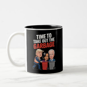 Trump ist Zeit, den Müll rauszubringen  Zweifarbige Tasse