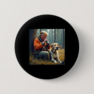 Trump Jagd auf Hirsch Funny Beer Drink Jagen Button