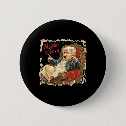 Trump Jesus Christ Ugly Weihnachten Button (Vorderseite)