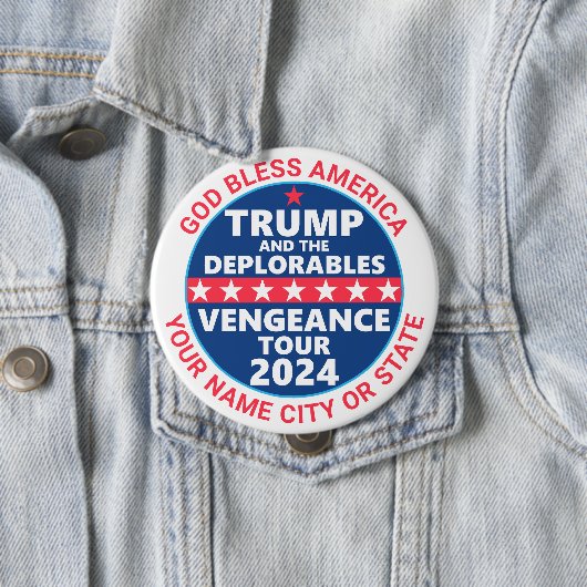 Trump-Kampagne 2024 zur Bekämpfung von Rache Tour  Button (Beispiel)