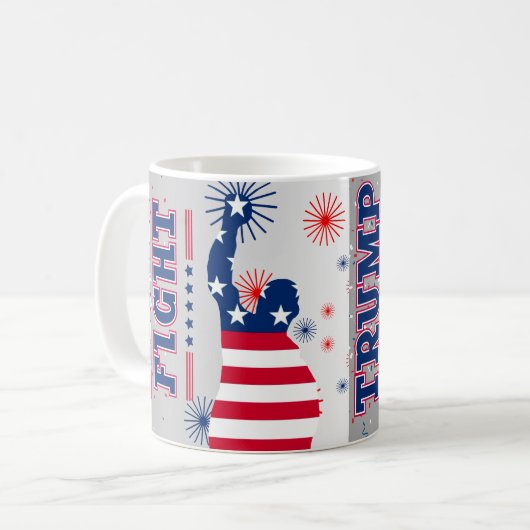 Trump-Kampf Kaffeetasse (Vorderseite Links)