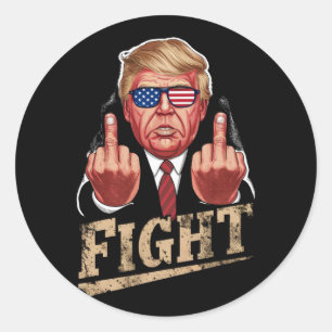 Trump Kampf US-Wahl Retro Vintage Runder Aufkleber