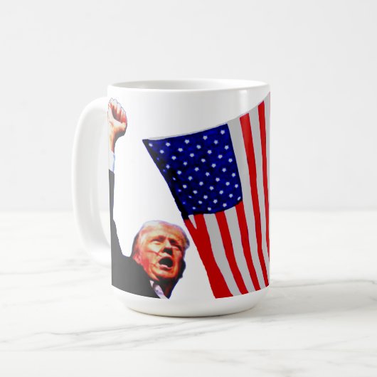 Trump KÄMPFE Tasse (Vorderseite Links)