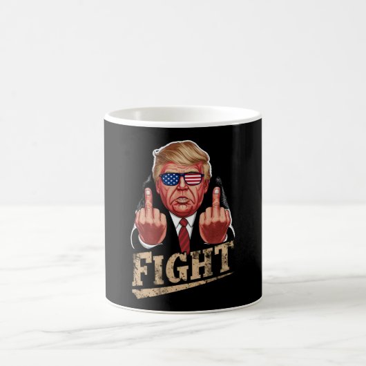 Trump kämpft gegen US-Wahlen Retro Vintag Kaffeetasse (Mittel)